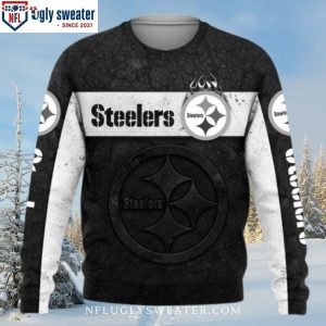 Dark Pittsburgh Steelers Ugly Christmas Sweater Logo Print Edition 1