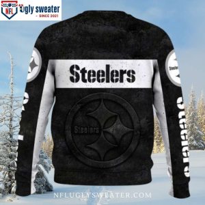 Dark Pittsburgh Steelers Ugly Christmas Sweater Logo Print Edition 2