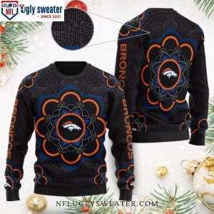 Denver Broncos Logo Print Ugly Christmas Sweater – Mandala Logo Magic