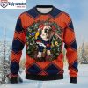 Denver Broncos Logo Print Christmas Sweater – Festive Pine Tree Design