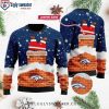 Broncos Ugly Sweater With Logo Print – Unique Denver Broncos Gifts