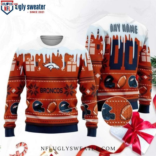 Denver Broncos Ugly Sweater – Custom Name On Cozy Warm Sweater