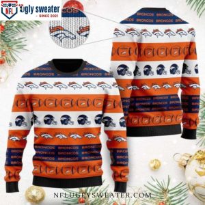 Denver Broncos Ugly Sweater – NFL Helmet Symbol Edition