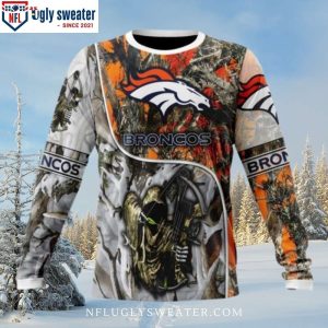 Denver Broncos Ugly Sweater With Texture Hunter Design Unique Gift For Fans