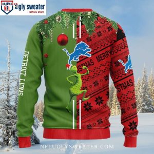 Detroit Lions Christmas Sweater Grinch And Scooby Doo Edition 2