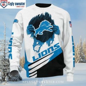 Detroit Lions Christmas Sweater – Show Your Team Spirit With Logo Print