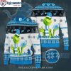 Detroit Lions Christmas Sweater – Logo Print And Snowflake Pattern