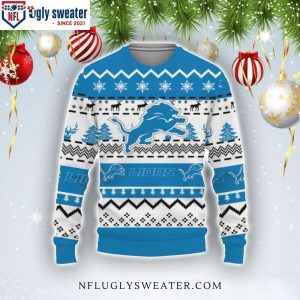 Detroit Lions Merry Christmas Snow Ugly Sweater For Him