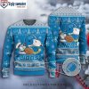 Detroit Lions Ugly Christmas Sweater – Santa Claus In The Moon Graphic