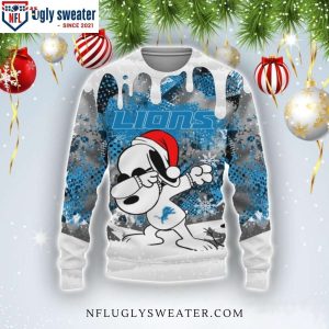 Detroit Lions Snoopy Dabbing Ugly Christmas Sweater For Him