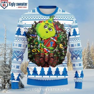 Detroit Lions Ugly Christmas Sweater – Grinch Hug Football Edition