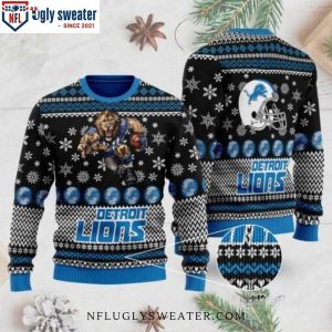 Detroit Lions Ugly Christmas Sweater – NFL Mascot Graphic