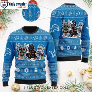 Detroit Lions Ugly Christmas Sweater – Star Wars Character Graphics