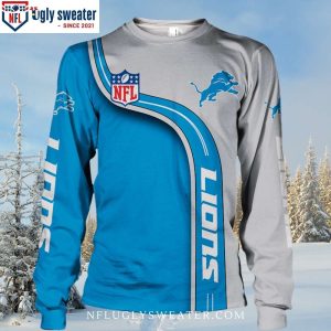 Detroit Lions Ugly Christmas Sweater With Freeway Design