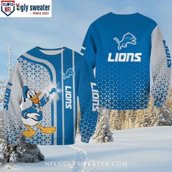 Detroit Lions Ugly Christmas Sweater With Unique Donald Graphic