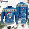 Detroit Lions Ugly Christmas Sweater With Honolulu Blue Print