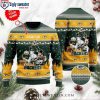 Elevate Your Fandom – White Skull Graphic On Packers Ugly Christmas Sweater