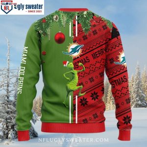 Dolphins Ugly Christmas Sweater – Grinch And Scooby-Doo Logo Print