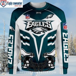 Dynamic Eagles Spirit NFL Philadelphia Eagles Logo All Over Ugly Christmas Sweater 1 1