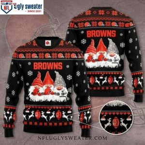 Elevate Your Style – Cleveland Browns Ugly Sweater Featuring Graphic Dwarfs