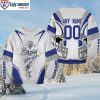 Dallas Cowboys Custom Name – White Net Dark Blue Ugly Christmas Sweater