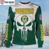 Green Bay Packers Go Pack Go Simple White Green Ugly Christmas Sweater