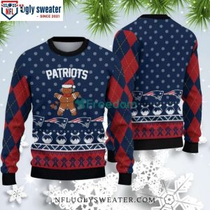 Festive And Unique – New England Patriots Gingerbread Man Sweater