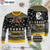 Pittsburgh Steelers Logo Print Ugly Christmas Sweater With Christmas Light