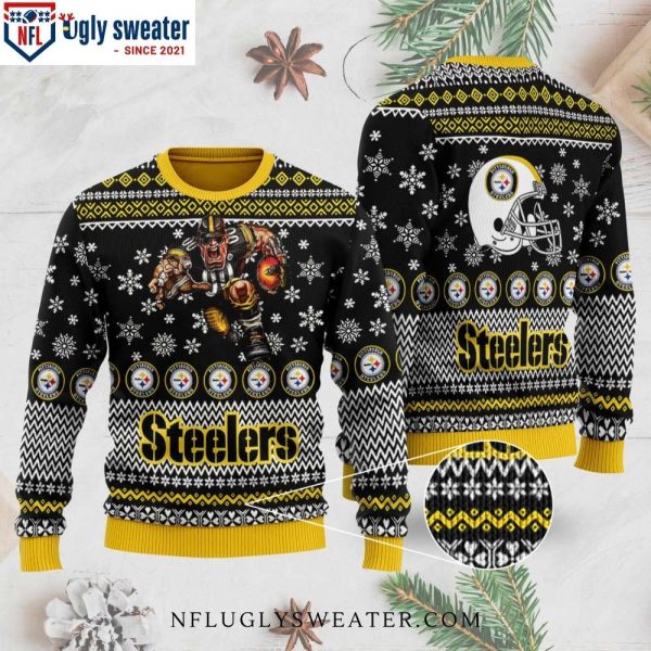 Festive Black and Gold – Pittsburgh Steelers Christmas Sweater