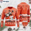 Cincinnati Bengals Logo Print Ugly Christmas Sweater With Baby Yoda And Christmas Lights