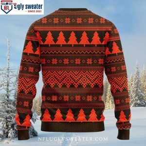 Festive Cleveland Browns Logo Graphic Ugly Christmas Sweater 2