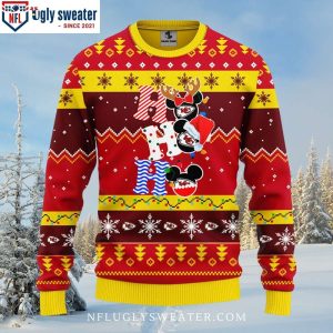 Festive NFL Football Fun – Kc Chiefs HoHoHo Mickey Ugly Sweater