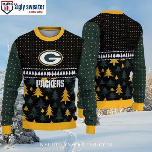 Festive Pine Forest Patterns – Green Bay Packers Ugly Christmas Sweater