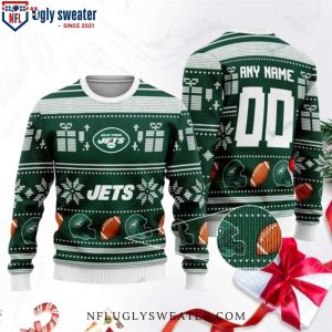 Football Gifts New York Jets Ugly Christmas Sweater Customizable Design 1