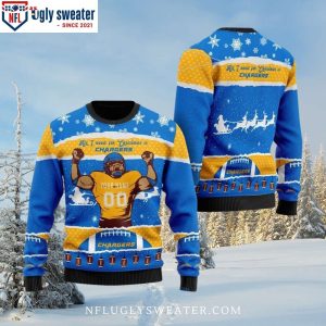 Football Player Los Angeles Chargers Personalized Christmas Ugly Sweater