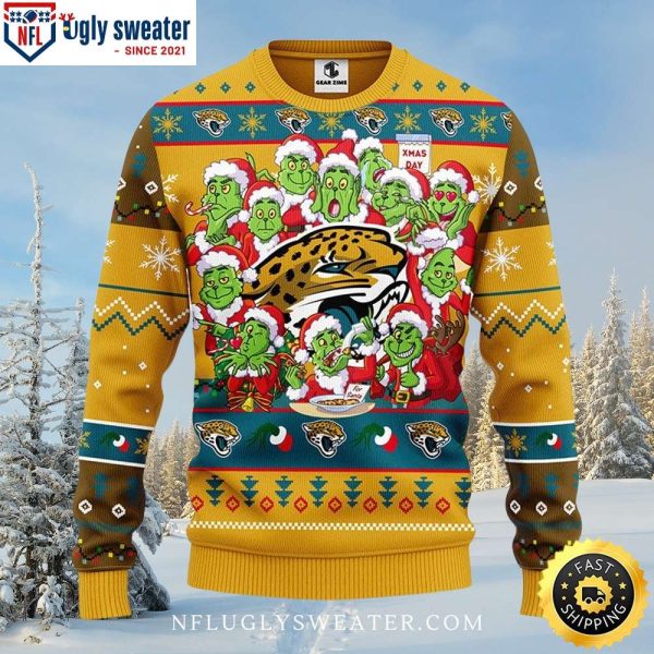 Funny 12 Grinch Xmas Day Jacksonville Jaguars Ugly Christmas Sweater