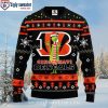 Cincinnati Bengals Symbol Wearing Santa Claus Hat Personalized Ugly Christmas Sweater