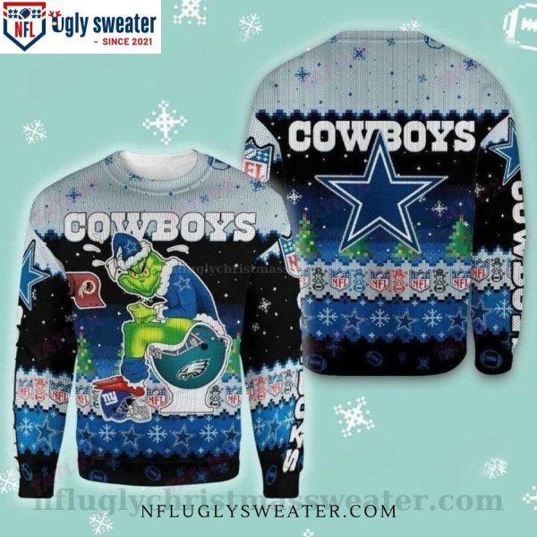 Funny Grinch Toilet – Dallas Cowboys Ugly Christmas Sweater