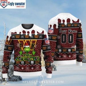 Funny Grinch Washington Commanders F Them Ugly Xmas Sweater