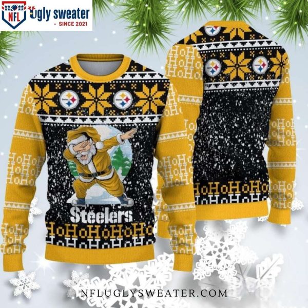 Funny Pittsburgh Steelers Santa Claus Dabbing Ugly Christmas Sweater