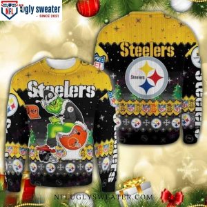 Funny Pittsburgh Steelers Ugly Christmas Sweater – Grinch Helmets Toilet