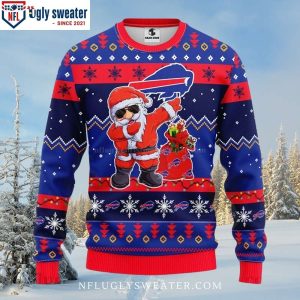 Funny Santa Claus Dabbing NFL Buffalo Bills Ugly Christmas Sweater 1 3