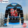 Grinch-Themed Carolina Panthers Ugly Christmas Sweater With Xmas Lights