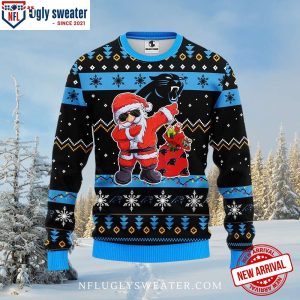 Funny Santa Dabbing Carolina Panthers Ugly Christmas Sweater