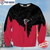 Red White Atlanta Falcons Christmas Sweater With Bells And Trees