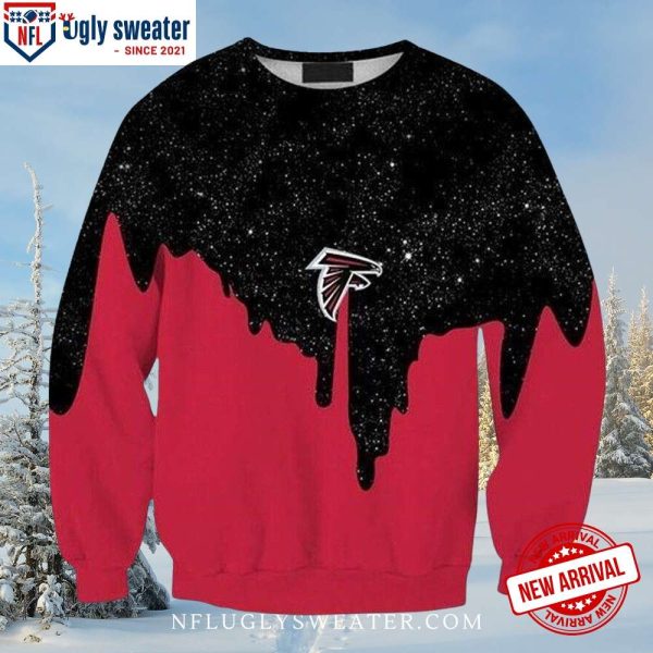 Galaxy-Inspired Atlanta Falcons Black And Red Ugly Sweater