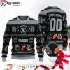 Diagonal Stripes Las Vegas Raiders Ugly Christmas Sweater – Cozy Gift for Fans