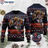 Santa Hat Ho Ho Ho Joy – Chicago Bears Logo Print Ugly Christmas Sweater