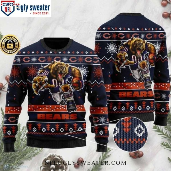 Gifts For Chicago Bears Fans – Team Mascot-themed Ugly Christmas Sweater