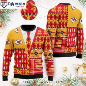 Gifts For Chiefs Fans – Cardigan Style Kansas City Chiefs Ugly Christmas Sweater